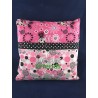 Black and Pink Flower Pillow