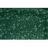 GREEN WITH silver snow flakes sold by the 1/4 yard