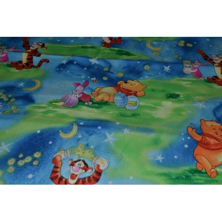 Pooh Bear Starry Night Scene sold by the 1/4 yard