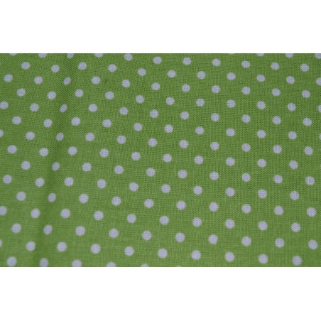 Polka dots on green sold by the 1/4 yard