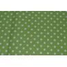 Polka dots on green sold by the 1/4 yard