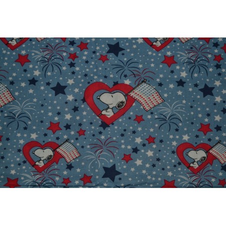Snoopy hearts 4th of July sold by the 1/4 yard