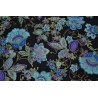 Blue Floral Trimmed in Gold sold by the 1/4 yard