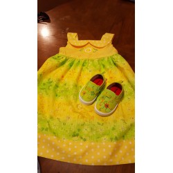 Yellow & Green Dress w Shoes